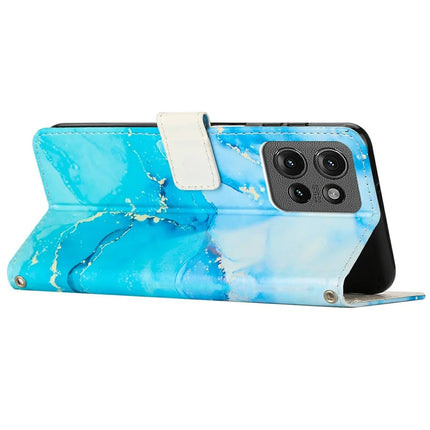 Stand Case for Motorola Edge 50 Pro 5G / Edge 50 5G Marble Pattern PU Leather Wallet Phone Cover