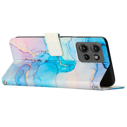 Stand Case for Motorola Edge 50 Pro 5G / Edge 50 5G Marble Pattern PU Leather Wallet Phone Cover