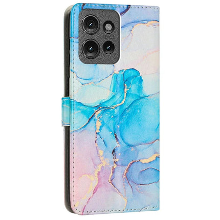 Stand Case for Motorola Edge 50 Pro 5G / Edge 50 5G Marble Pattern PU Leather Wallet Phone Cover