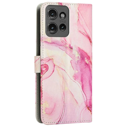 Stand Case for Motorola Edge 50 Pro 5G / Edge 50 5G Marble Pattern PU Leather Wallet Phone Cover