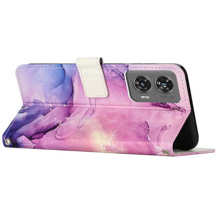 Stand Case for Motorola Moto G85 5G / S50 Neo 5G Marble Pattern PU Leather Wallet Phone Cover