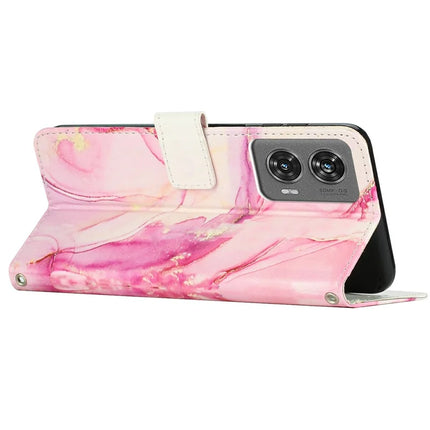 Stand Case for Motorola Moto G85 5G / S50 Neo 5G Marble Pattern PU Leather Wallet Phone Cover