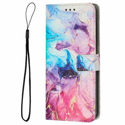 Stand Case for Motorola Moto G85 5G / S50 Neo 5G Marble Pattern PU Leather Wallet Phone Cover