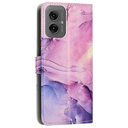 For Motorola Moto G55 5G Stand Case Marble Pattern PU Leather Wallet Phone Cover