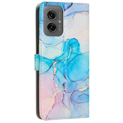 For Motorola Moto G55 5G Stand Case Marble Pattern PU Leather Wallet Phone Cover