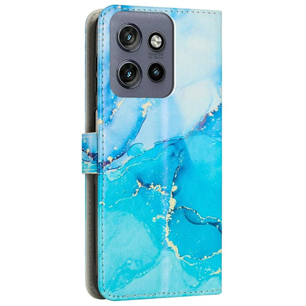 Stand Case for Motorola Moto S50 5G / Edge 50 Neo 5G / ThinkPhone 25 5G Marble Pattern PU Leather Wallet Phone Cover
