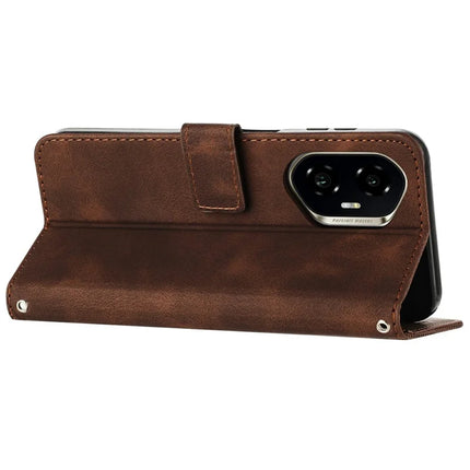 For Honor 300 Case Handbag Imprinted Triangle Leather Phone Cover
