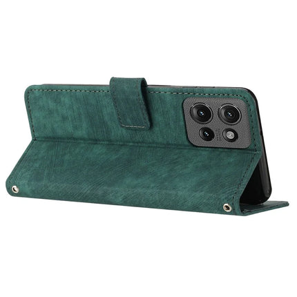 Leather Case for Motorola Moto G Power (2025) / G Play (2025) 4G Imprinted Lines Stand Phone Cover
