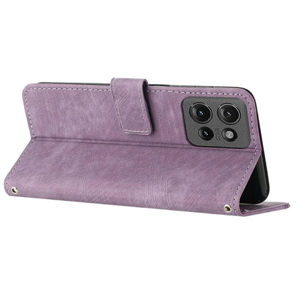 Leather Case for Motorola Moto G Power (2025) / G Play (2025) 4G Imprinted Lines Stand Phone Cover