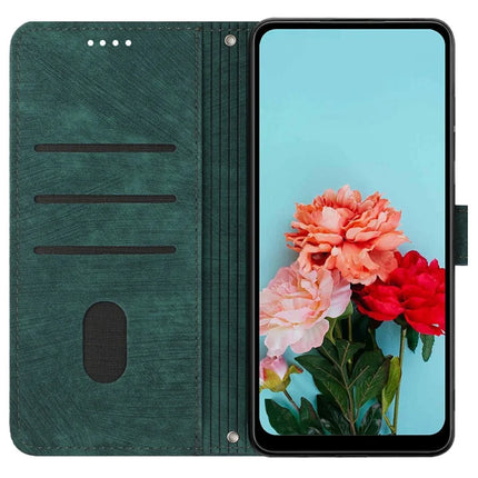 For Honor 300 Case Imprinted Lines Leather Phone Cover Folding Stand