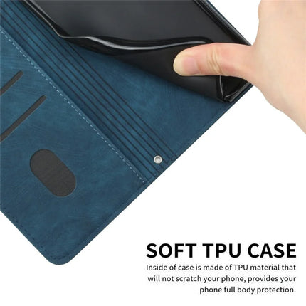 For Honor 300 Case Imprinted Lines Leather Phone Cover Folding Stand