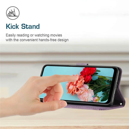 For Honor 300 Case Imprinted Lines Leather Phone Cover Folding Stand