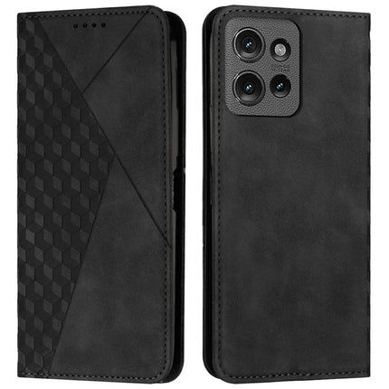 Leather Case for Motorola Moto G Power (2025) / G Play (2025) 4G Wallet Phone Cover Pattern Imprinted - Black