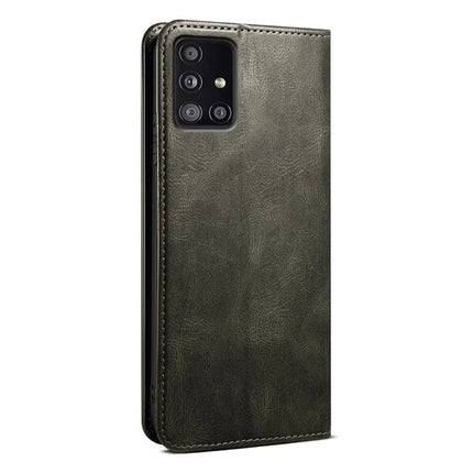 For Samsung Galaxy A51 5G Case Crazy Horse Texture Waxy Leather Wallet Stand Phone Cover