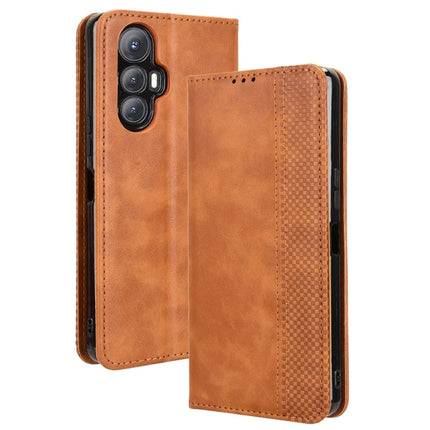 For Cubot Max 5 Leather Case Wallet Stand Retro Texture Phone Cover - Brown