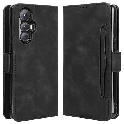 For Cubot Max 5 Leather Case Phone Wallet Cover with Multiple Card Slots - Black