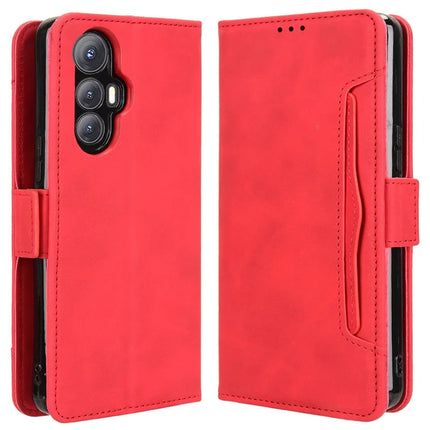 For Cubot Max 5 Leather Case Phone Wallet Cover with Multiple Card Slots - Red