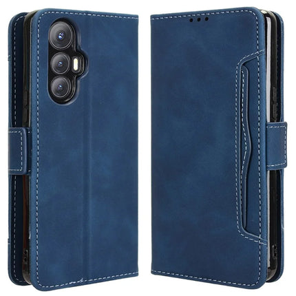 For Cubot Max 5 Leather Case Phone Wallet Cover with Multiple Card Slots - Blue