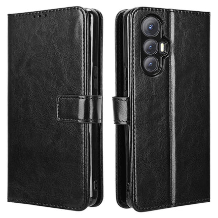 For Cubot Max 5 Case Crazy Horse Texture PU Leather Phone Wallet Cover - Black