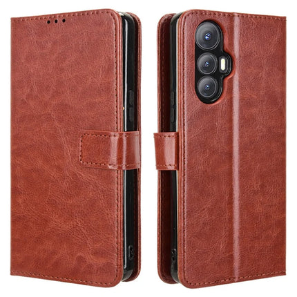 For Cubot Max 5 Case Crazy Horse Texture PU Leather Phone Wallet Cover - Brown