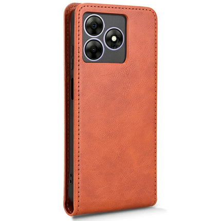 Leather Case For Blackview Wave 8  /  Wave 8C  /  Oscal Flat 2 Magnetic Vertical Flip Phone Cover with Card Slot