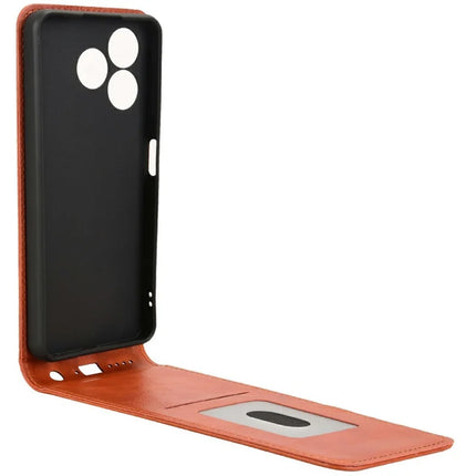 Leather Case For Blackview Wave 8  /  Wave 8C  /  Oscal Flat 2 Magnetic Vertical Flip Phone Cover with Card Slot
