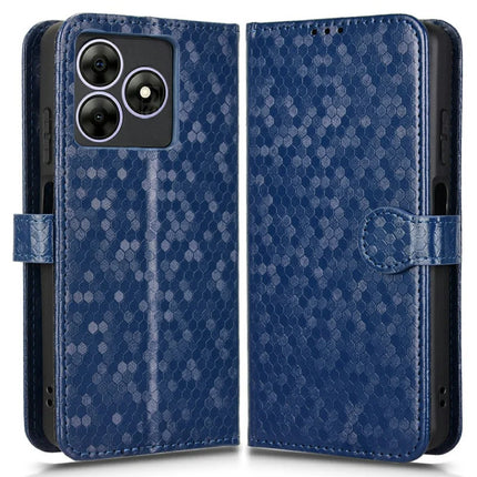 PU Leather Case For Blackview Wave 8  /  Wave 8C  /  Oscal Flat 2 Wallet Dot Pattern Imprint Phone Cover - Dark Blue
