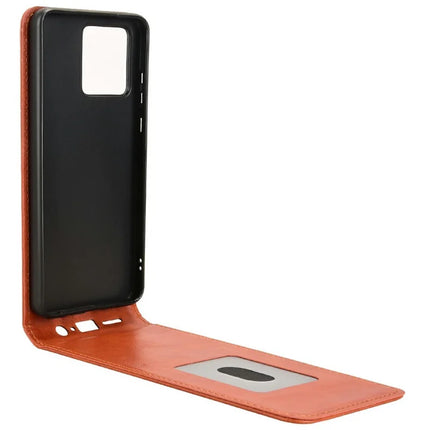 For Motorola Moto G84 5G Case with Card Slot Magnetic Vertical Flip Leather Phone Cover