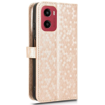 For Motorola Moto G05 4G  /  E15 4G Wallet Case Dot Pattern Imprint PU Leather Phone Cover