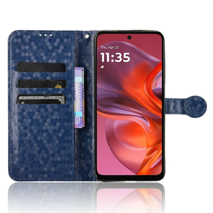 For Motorola Moto G05 4G  /  E15 4G Wallet Case Dot Pattern Imprint PU Leather Phone Cover