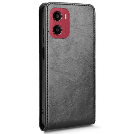 For Motorola Moto G05 4G  /  E15 4G Case with Card Slot Magnetic Vertical Flip Leather Phone Cover