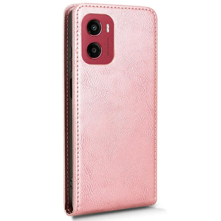 For Motorola Moto G05 4G  /  E15 4G Case with Card Slot Magnetic Vertical Flip Leather Phone Cover