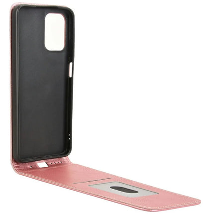 For Motorola Moto G05 4G  /  E15 4G Case with Card Slot Magnetic Vertical Flip Leather Phone Cover