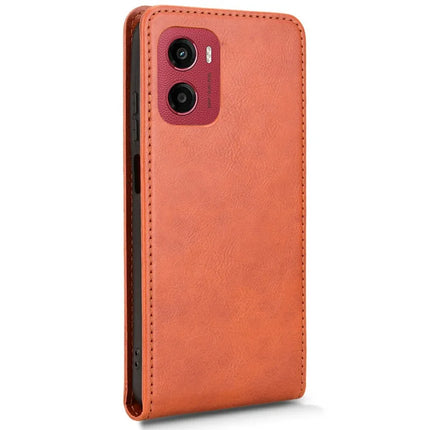 For Motorola Moto G05 4G  /  E15 4G Case with Card Slot Magnetic Vertical Flip Leather Phone Cover