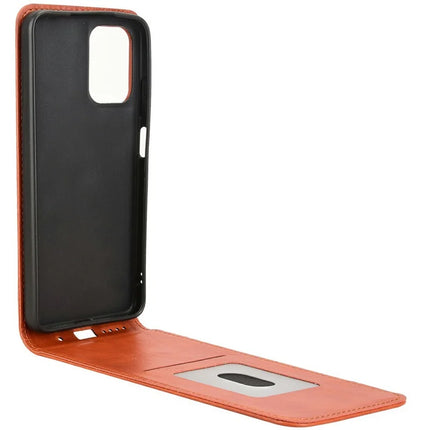 For Motorola Moto G05 4G  /  E15 4G Case with Card Slot Magnetic Vertical Flip Leather Phone Cover