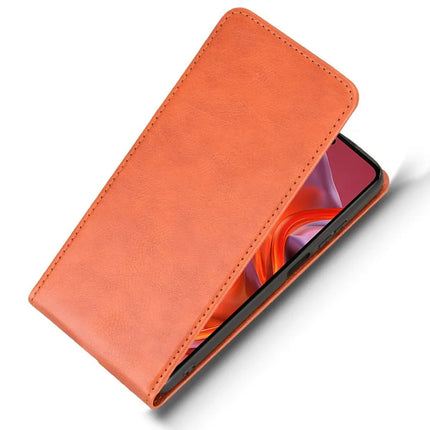 For Motorola Moto G05 4G  /  E15 4G Case with Card Slot Magnetic Vertical Flip Leather Phone Cover