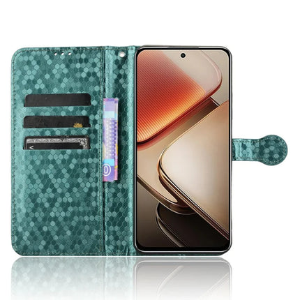 For Oukitel C58 Pro  /  C58 Wallet Case Dot Pattern Imprint PU Leather Phone Cover