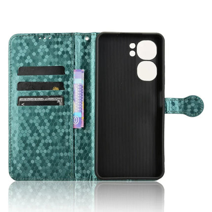 For Oukitel C58 Pro  /  C58 Wallet Case Dot Pattern Imprint PU Leather Phone Cover
