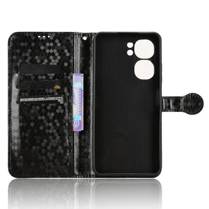 For Oukitel C58 Pro  /  C58 Wallet Case Dot Pattern Imprint PU Leather Phone Cover