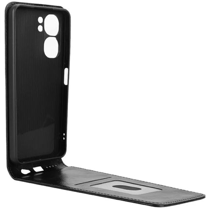 For Oukitel C58 Pro  /  C58 Case with Card Slot Magnetic Vertical Flip Leather Phone Cover