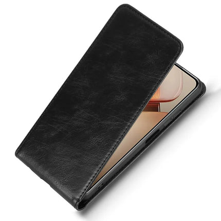 For Oukitel C58 Pro  /  C58 Case with Card Slot Magnetic Vertical Flip Leather Phone Cover