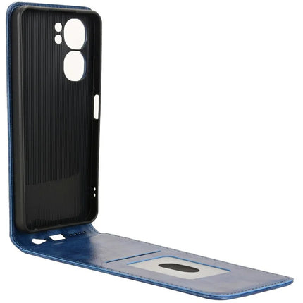 For Oukitel C58 Pro  /  C58 Case with Card Slot Magnetic Vertical Flip Leather Phone Cover