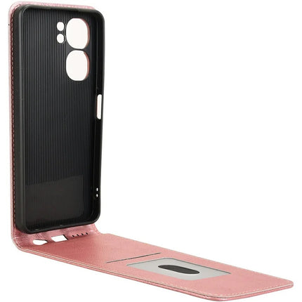For Oukitel C58 Pro  /  C58 Case with Card Slot Magnetic Vertical Flip Leather Phone Cover