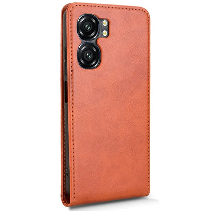 For Oukitel C58 Pro  /  C58 Case with Card Slot Magnetic Vertical Flip Leather Phone Cover