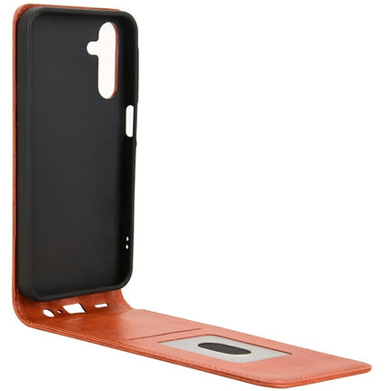 For Samsung Galaxy A15 5G  /  4G Case with Card Slot Magnetic Vertical Flip Leather Phone Cover