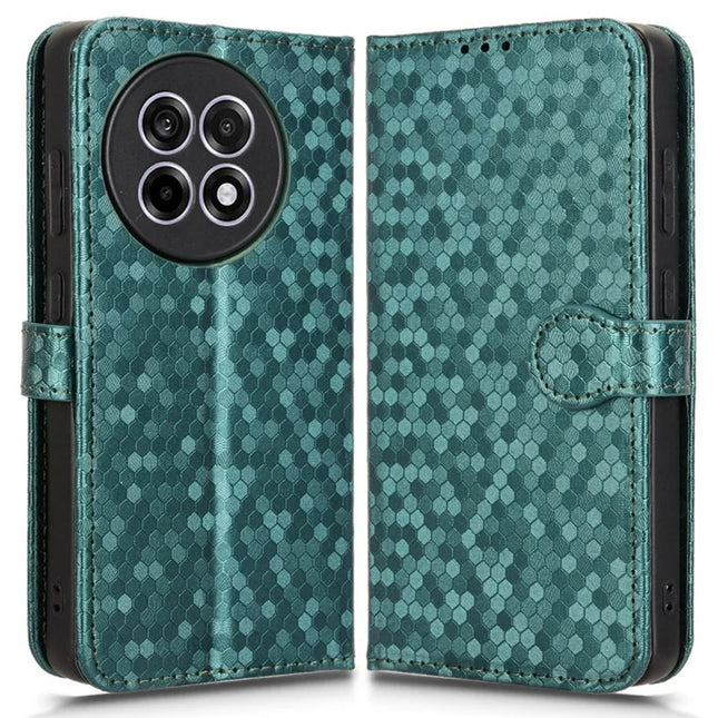 PU Leather Case For OnePlus 13R 5G  /  Ace 5 5G  /  Ace 5 Pro 5G Wallet Dot Pattern Imprint Phone Cover - Green