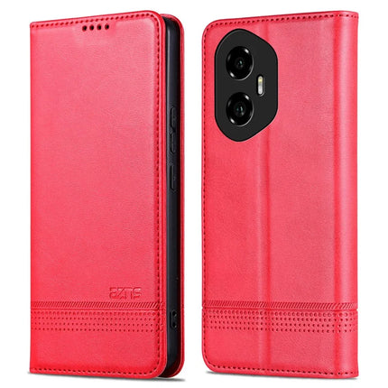 AZNS For Honor 300 Case Cowhide Texture PU Leather Wallet Phone Cover - Red