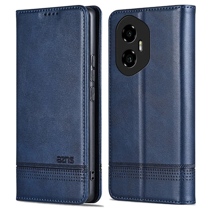 AZNS For Honor 300 Case Cowhide Texture PU Leather Wallet Phone Cover - Blue