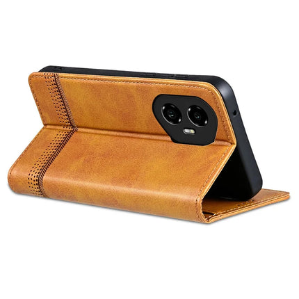 AZNS For Honor 300 Case Cowhide Texture PU Leather Wallet Phone Cover