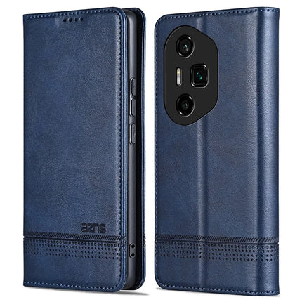 AZNS For Honor 300 Ultra Case Cowhide Texture PU Leather Wallet Phone Cover - Blue